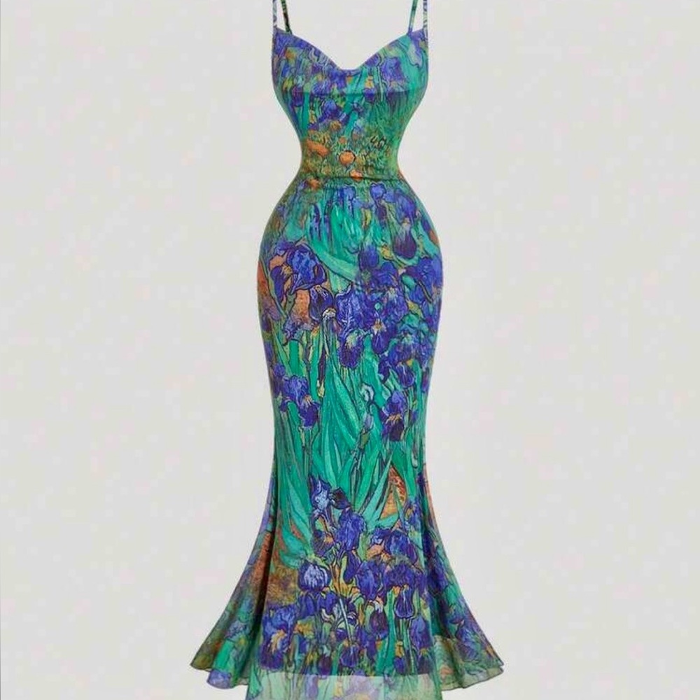 Waterlilies Midi Dress Med
